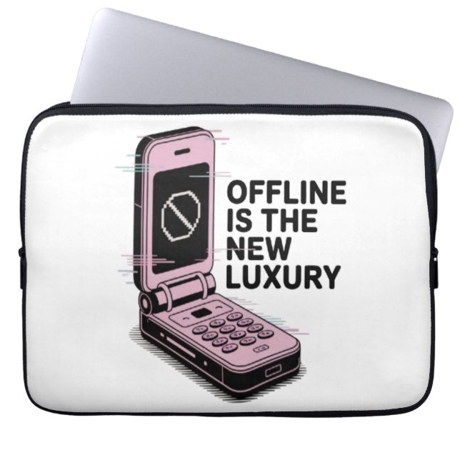 Offline zijn is de nieuwe luxe laptop sleeve (Voorkant)