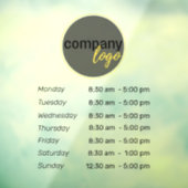 ÖFFNUNGSZEITEN DAGEN EN UREN LOGO BEDRIJF WELKOM RAAMSTICKER (Vel 3)