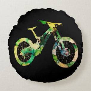 Offroad Afdaling Sport Xtreme Waterverf Kunst Rond Kussen