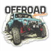 Offroad Avontuur 4 X 4 Grafische Rots Crawler Sticker (Voorkant)