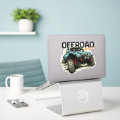 Offroad Avontuur 4 X 4 Grafische Rots Crawler Sticker (Laptop op bureau)