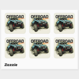 Offroad Avontuur 4 X 4 Grafische Rots Crawler Vierkante Sticker