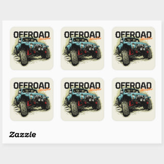Offroad Avontuur 4 X 4 Grafische Rots Crawler Vierkante Sticker
