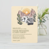 Offroad Canyon Paar Bruiloft Kaart (Staand voorkant)