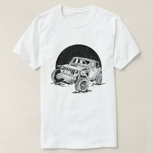 Offroad_Car_black_and_white T-shirt (Design voorkant)