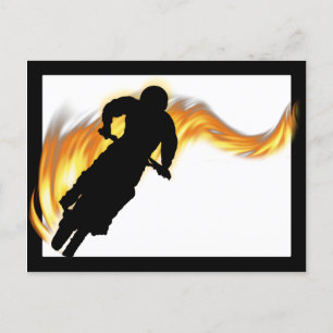OffRoad Dirt Bike met Flames Briefkaart