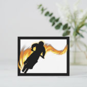 OffRoad Dirt Bike met Flames Briefkaart (Staand voorkant)