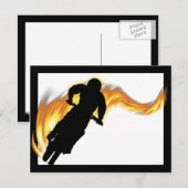 OffRoad Dirt Bike met Flames Briefkaart (Voorkant / Achterkant)
