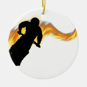 OffRoad Dirt Bike met Flames Keramisch Ornament