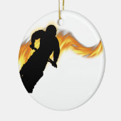OffRoad Dirt Bike met Flames Keramisch Ornament (Links)