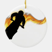 OffRoad Dirt Bike met Flames Keramisch Ornament (Achterkant)