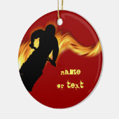 OffRoad Dirt Bike met Flames Keramisch Ornament (Links)