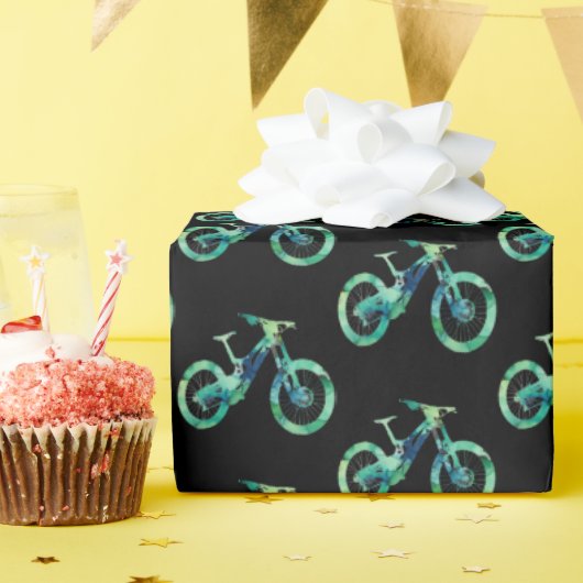 Offroad Downhill Sport Xtreme Waterverf Kunst Cadeaupapier (Verjaardagsfeest)