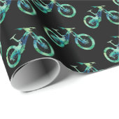 Offroad Downhill Sport Xtreme Waterverf Kunst Cadeaupapier (Rol Hoek)