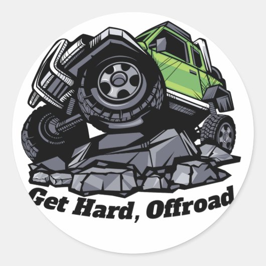 Offroad-ontwerp voor offrooddriver ronde sticker (Voorkant)
