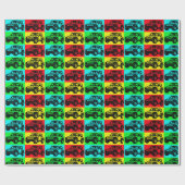 Offroad voertuig pop art inpakpapier (Vlak)