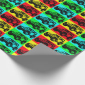 Offroad voertuig pop art inpakpapier (Hoek)
