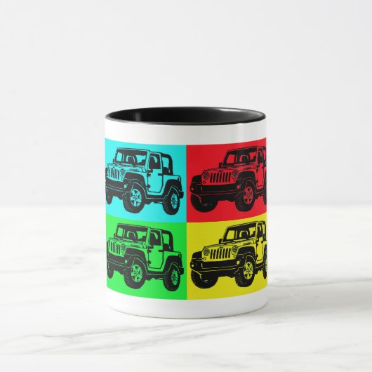 Offroad voertuig pop art mok (Midden)