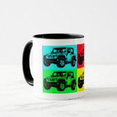 Offroad voertuig pop art mok (Voorkant links)