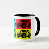 Offroad voertuig pop art mok (Voorkant rechts)