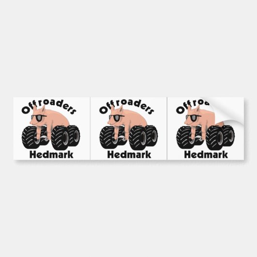 Offroaders Hedmark - 3 Logo wit Bumpersticker (Voorkant)