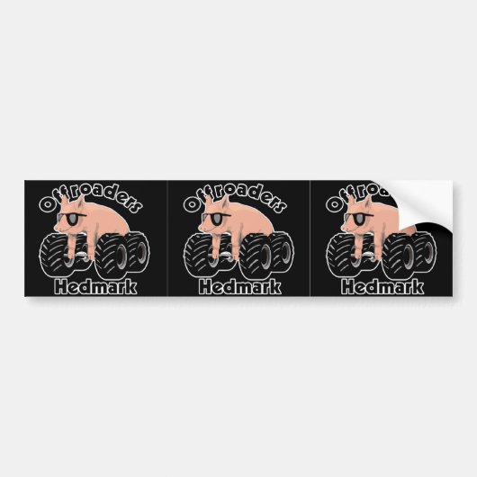 Offroaders Hedmark - 3 Logo zwart Bumpersticker (Voorkant)