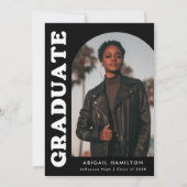 Offset Arch Black 4 Photo Afstuderen Aankondiging (Voorkant)