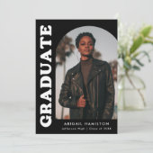 Offset Arch Black 4 Photo Afstuderen Aankondiging (Staand voorkant)