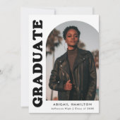 Offset Arch Black en White 4 Photo Afstuderen Aankondiging (Voorkant)