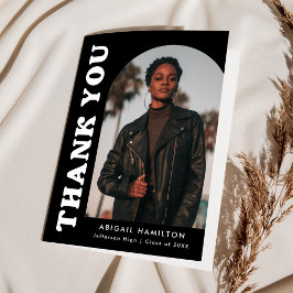 Offset Arch Black en White 4 Photo Afstuderen Bedankkaart