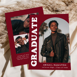 Offset Arch Burgundy 4 Foto Afstuderen Aankondiging