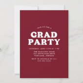 Offset Arch Burgundy Photo Graduparty Kaart (Achterkant)