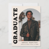 Offset Arch Cream 4 Photo Afstuderen Aankondiging (Voorkant)