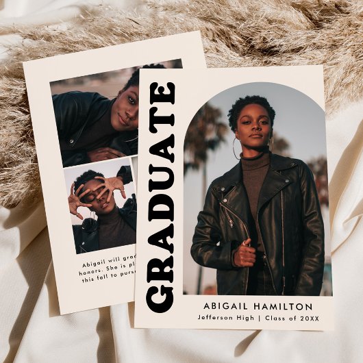 Offset Arch Cream 4 Photo Afstuderen Aankondiging