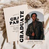 Offset Arch Cream Photo Graduparty Kaart