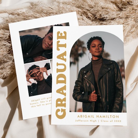 Offset Arch Gold 4 Photo Afstuderen Aankondiging