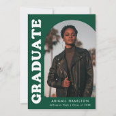 Offset Arch Green 4 Photo Afstuderen Aankondiging (Voorkant)