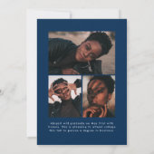 Offset Arch Navy Blue 4 Foto Afstuderen Aankondiging (Achterkant)