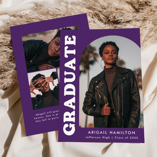 Offset Arch Paars 4 Foto Afstuderen Aankondiging