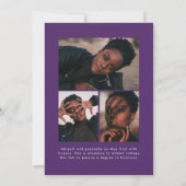 Offset Arch Paars 4 Foto Afstuderen Aankondiging (Achterkant)