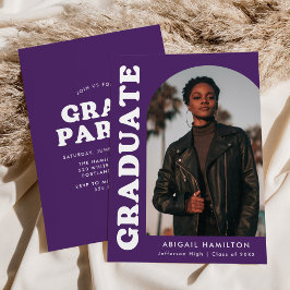Offset Arch Paars Photo Graduparty Kaart