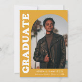 Offset Arch Yellow-Orange 4 Photo Graduation Aankondiging (Voorkant)