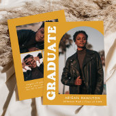 Offset Arch Yellow-Orange 4 Photo Graduation Aankondiging