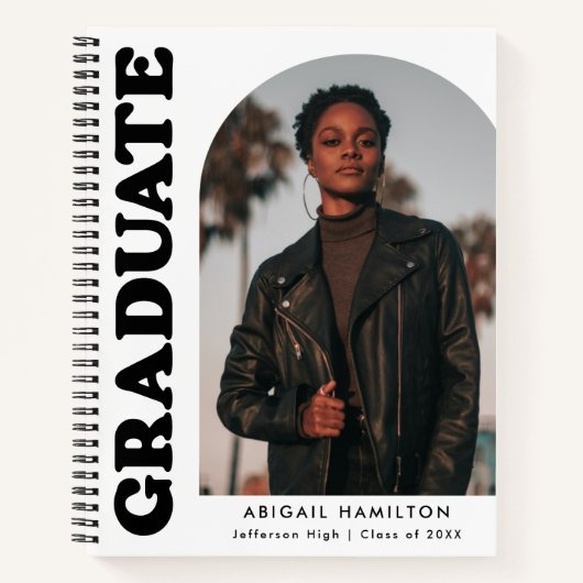 Offset Arch Zwart-wit Afstuderen gastenboek Notitieboek (Voorkant)