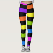 Offset blokken van heldere kleuren met zwart leggings (Voorkant)