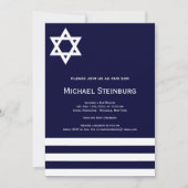 Offset Blue Bar Mitzvah Uitnodiging (Voorkant)