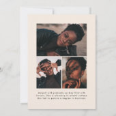 Offset Boog Crème 4 Foto Afstuderen Aankondiging (Achterkant)