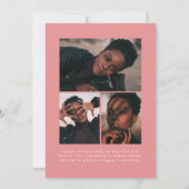 Offset Boog Roze 4 Foto Afstuderen Aankondiging (Achterkant)