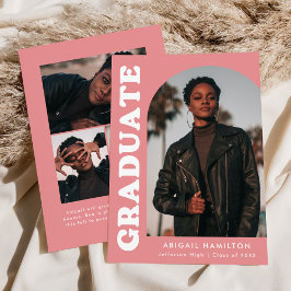 Offset Boog Roze 4 Foto Afstuderen Aankondiging
