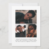 Offset Boog Zwart en Wit 4 Foto Afstuderen Aankondiging (Achterkant)